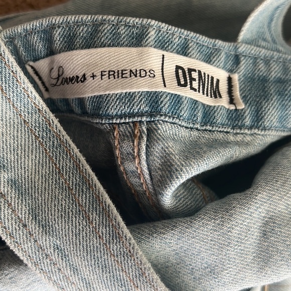 Lovers + Friends Jackson Denim Overall Dress in Edgewater Light Wash - Picture 10 of 12